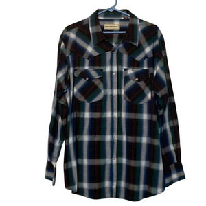 New Plus Size Women's Long Sleeves Bit‎ & Bridle Plaid Button Down Shirt Size 2X
